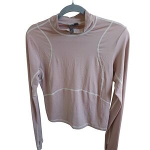 Sweaty Betty baselayer Top Activewear Athleisure‎ Pink thumbholes Womens XL